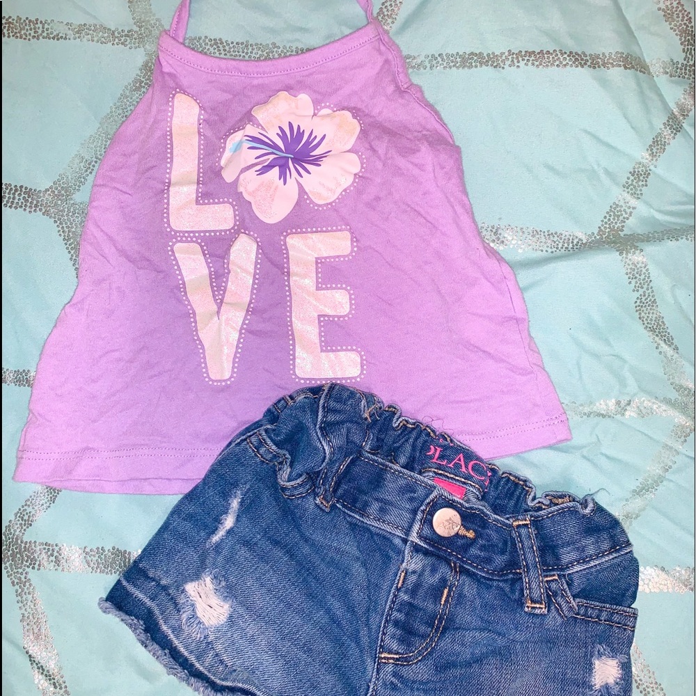 Toddler girl outfit shorts & spaghetti strap